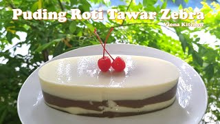 Puding Roti Tawar Zebra | Enak | Lembut | Creamy