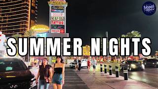 Vegas Strip Walking Tour A Friday July Summer Night! Resorts World, Wynn, Fashion Show Mall & More