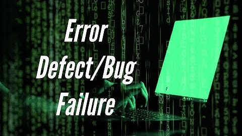 What is Software Error/Defect/Bug/Failure? Video 7