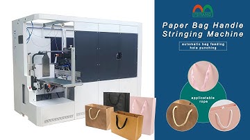 Automatic premium #paperbag rope handle stringing machine