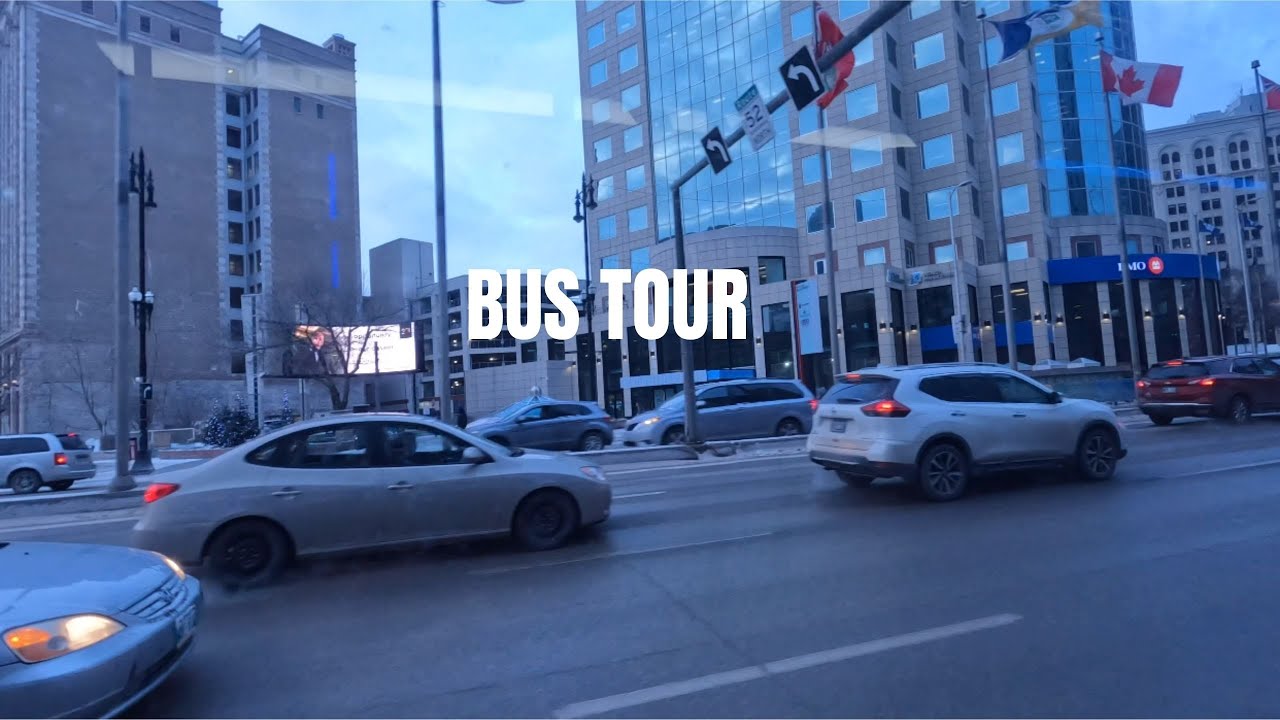 Bus tour • bus 14 Downtown • St Mary Road Winnipeg • Canada 4K 