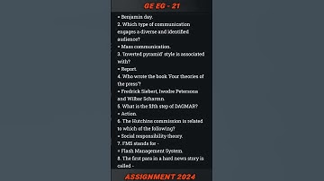 NSOU || GE EG - 21 || Assignment 2024