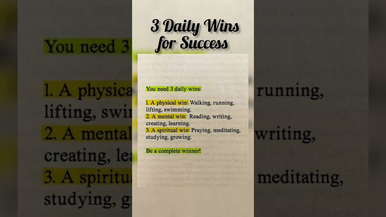 3 Daily Wins for Success
