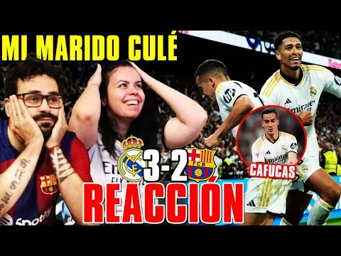 HINCHA MADRIDISTA REACCIONA al MADRID 3-2 BARÇA con MI MARIDO CULÉ ¡CASI CAMPEONES y GOL BELLINGHAM!