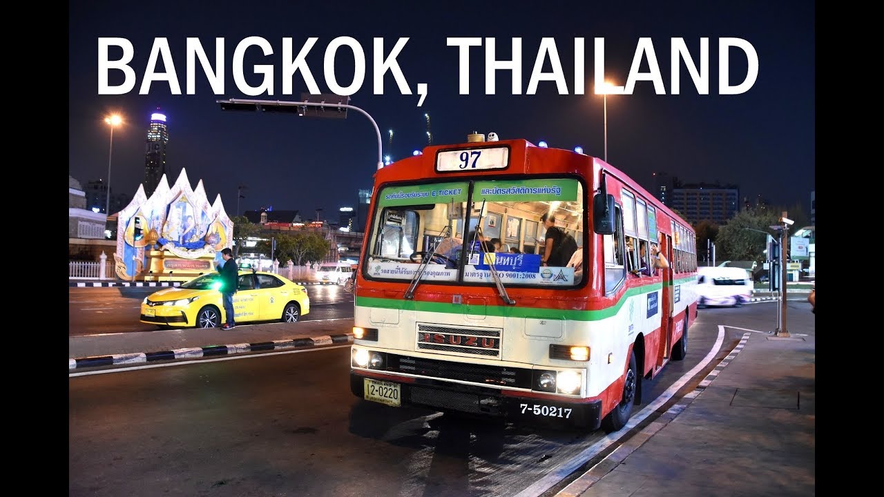 Bangkok Buses at Night 2019 - YouTube