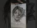 last part Half Girl Half Flower🌸Realistic Sketch #drawing #sketch #tutorial #viral #shorts