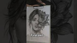 last part Half Girl Half Flower🌸Realistic Sketch #drawing #sketch #tutorial #viral #shorts