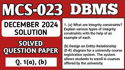 P1- 1(a), (b) | MCS23 Dec 2024 Solution | MCS 023 Solved Question Paper | Mcs023 Important Questions