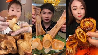 Chinese Food Mukbang Eating Show | Red beef bone marrow | Beef Bone Marrow Challenge #388
