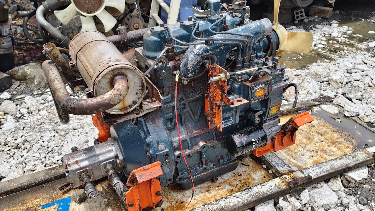 (đã nhận cọc) Cụm nguồn thủy lực động cơ Kubota D1302 - 82ly : 0903003900 Trung Long An