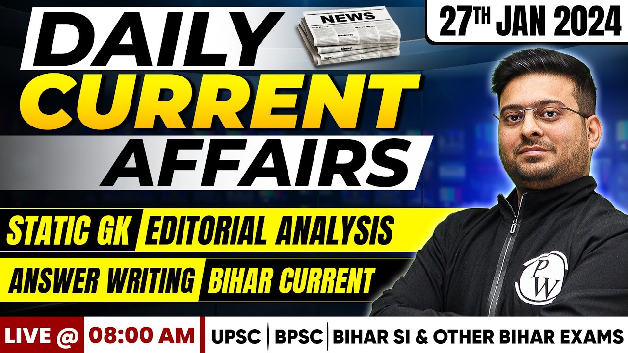 Current Affairs Today: 27th January Current Affairs 2024 for BPSC Exam ...