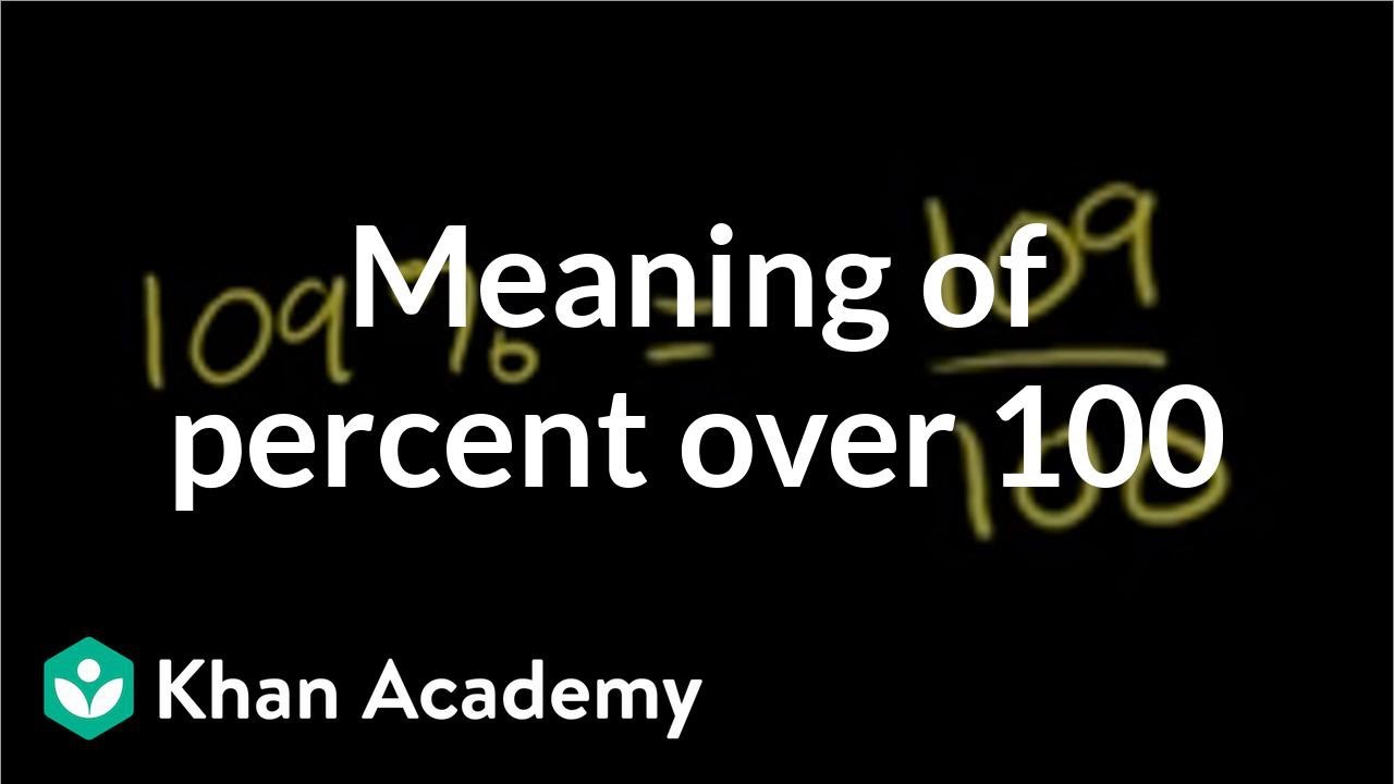 The Meaning Of Percent Over 100 | Decimals | Pre-Algebra | Khan Academy