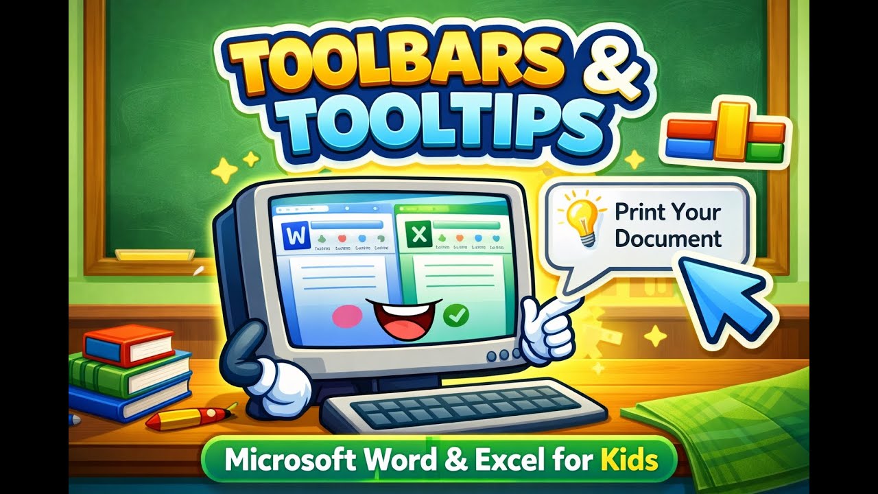 Toolbars and Tooltips Explained | Microsoft Word & Excel for Kids