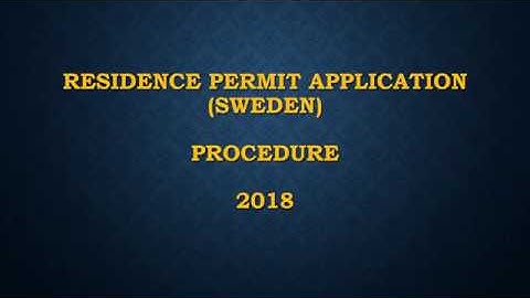 Sweden Residence Permit for studies Application Procedure