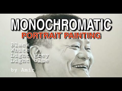 MONOCHROMATIC PORTRAIT PAINTING - YouTube