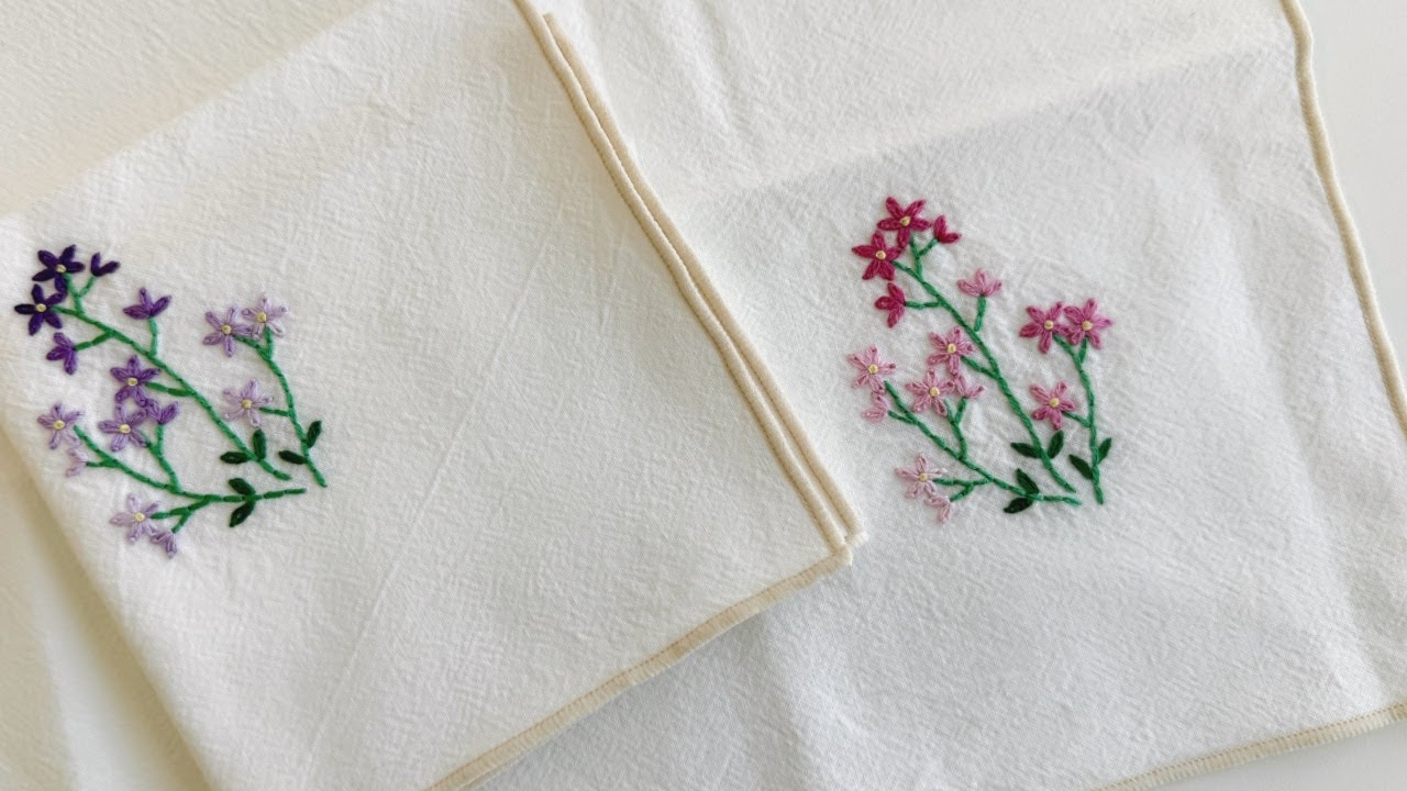 [프랑스자수] 꽃사랑 자수 손수건 만들기