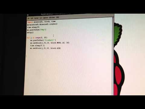 "Live" Code of a MCPI minecraft raspberry pi game