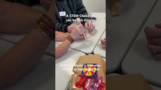 Simple STEM Challenge: give kids (or teachers) 5 blocks & 2 minutes to build as high as possible