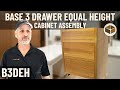 Base 3 drawer equal height cabinet assembly b3deh  rta cabinet assembly