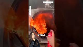 Fire Resistant Spray Test 🧯😱~working art skillwood / hand crafts / #shorts #trending #fire #viral