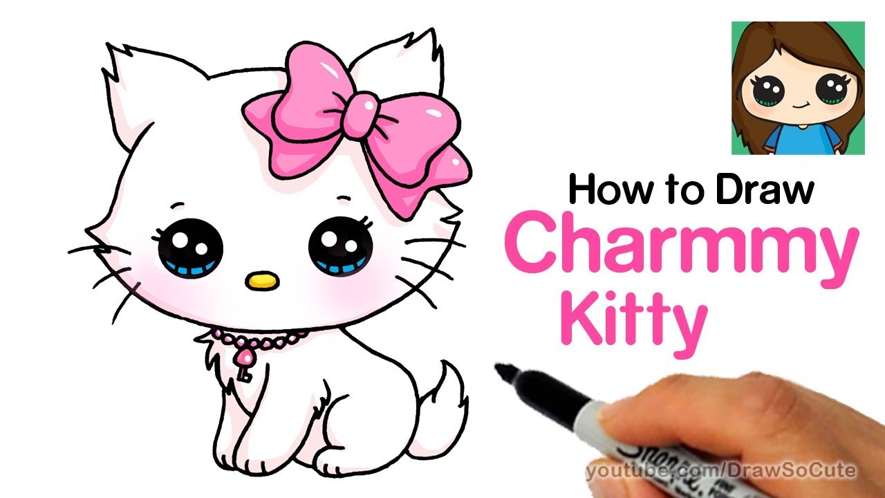 How to Draw a Cute Cat Easy | Sanrio Charmmy Kitty - YouTube