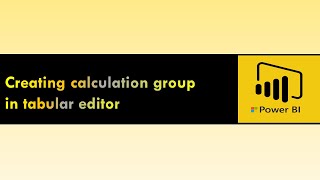 Creating calculation group in tabular editor