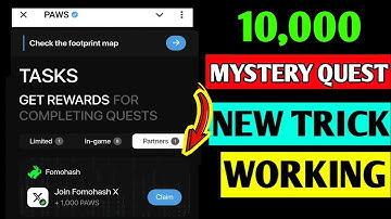 Start Mining Fomohash Paws | Paws New Task Start Mining Fomohash | Start Mining fomohash +6,000 PAWS