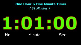 61 Minutes Timer, Digital Clock, 61 Minutes Alarm, 61 Minutes Stopwatch, One Hour & One Minute Alarm