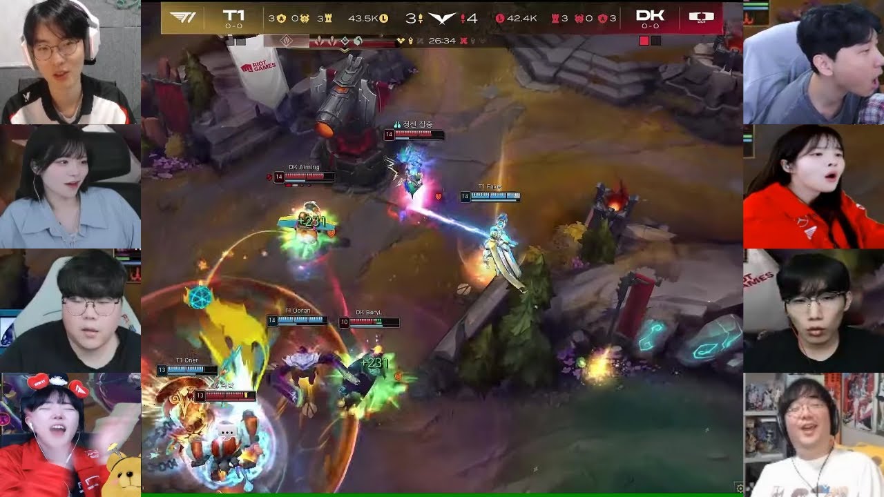 도란 페이커 슈퍼플레이 스트리머 반응 모음 | T1 vs DK | 01.16 | 2025 LCK CUP 그룹 배틀