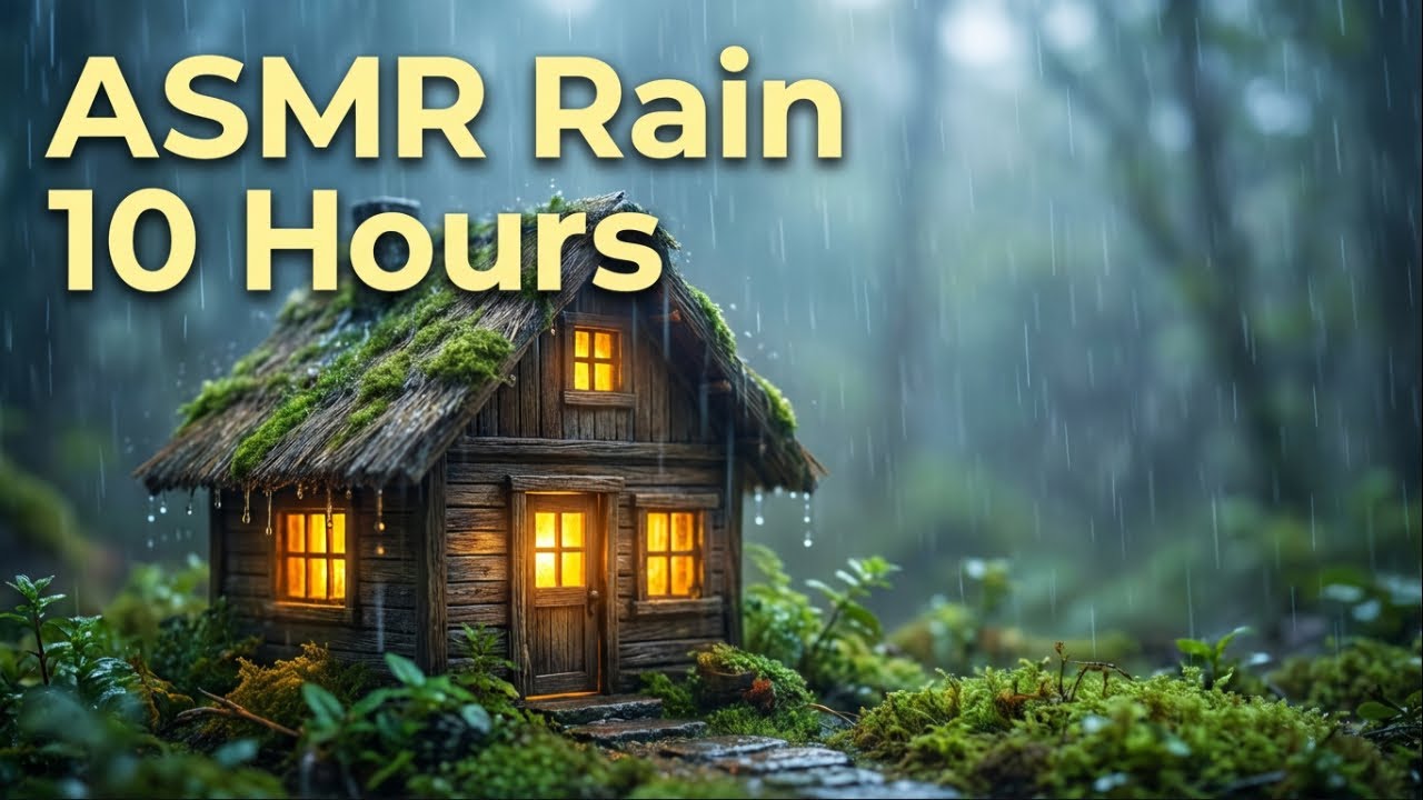 Cozy Rainy Night Cottage Ambience with Warm Lights and Gentle Rain for Deep Sleep