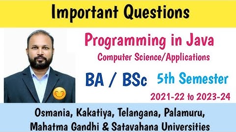 Programmeren in Java | Belangrijke vragen 2023 | BSc 5e semester | UG | Diploma | JA, IK BEN MGU ...