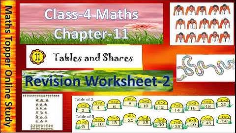 NCERT CLASS-4 Maths Chapter-11 "Tables and Shares" Revision worksheet-2  M.C.Q. Test your Knowledge