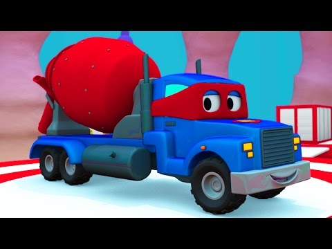 Carl the Super Truck and the Concrete Truck in Car City | Trucks Cartoon for kids