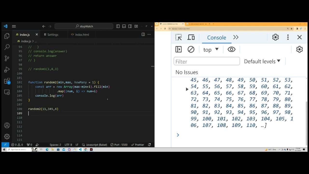 Javascript generate random unique numbers in a range youtube