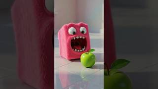 Monster Eat Apple 🍏 / nursery rhymes & kids songs / #shorts #childrensongs #cartoon #kids #children