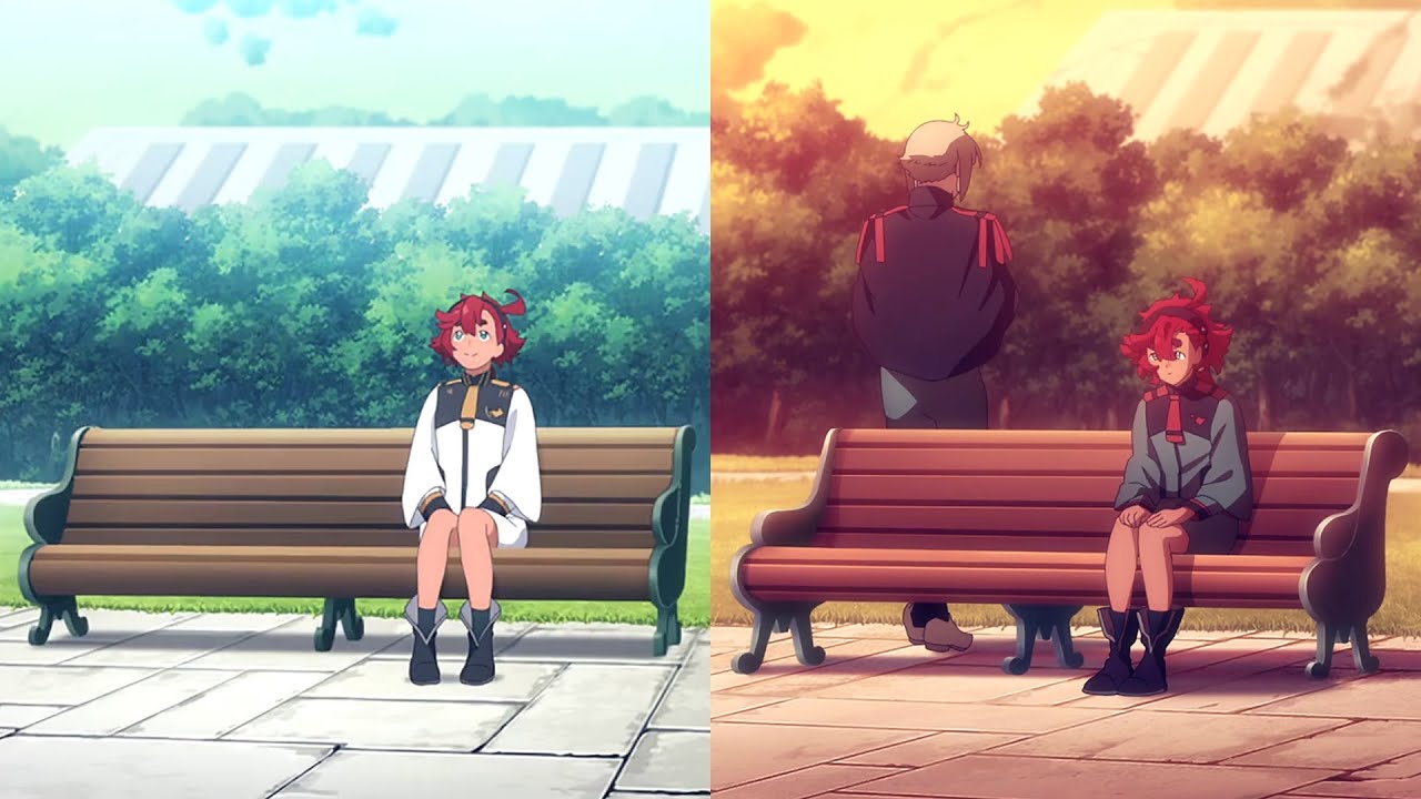 喜上眉（梅）梢 牛血红バングル　シャー太翠バングル Suletta Bench & Elan (EP6 VS 22 Comparison)[Gundam Witch From