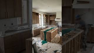 Village Kitchen Makeover | Luxury Epoxy River Island + Marble Counters Transformation