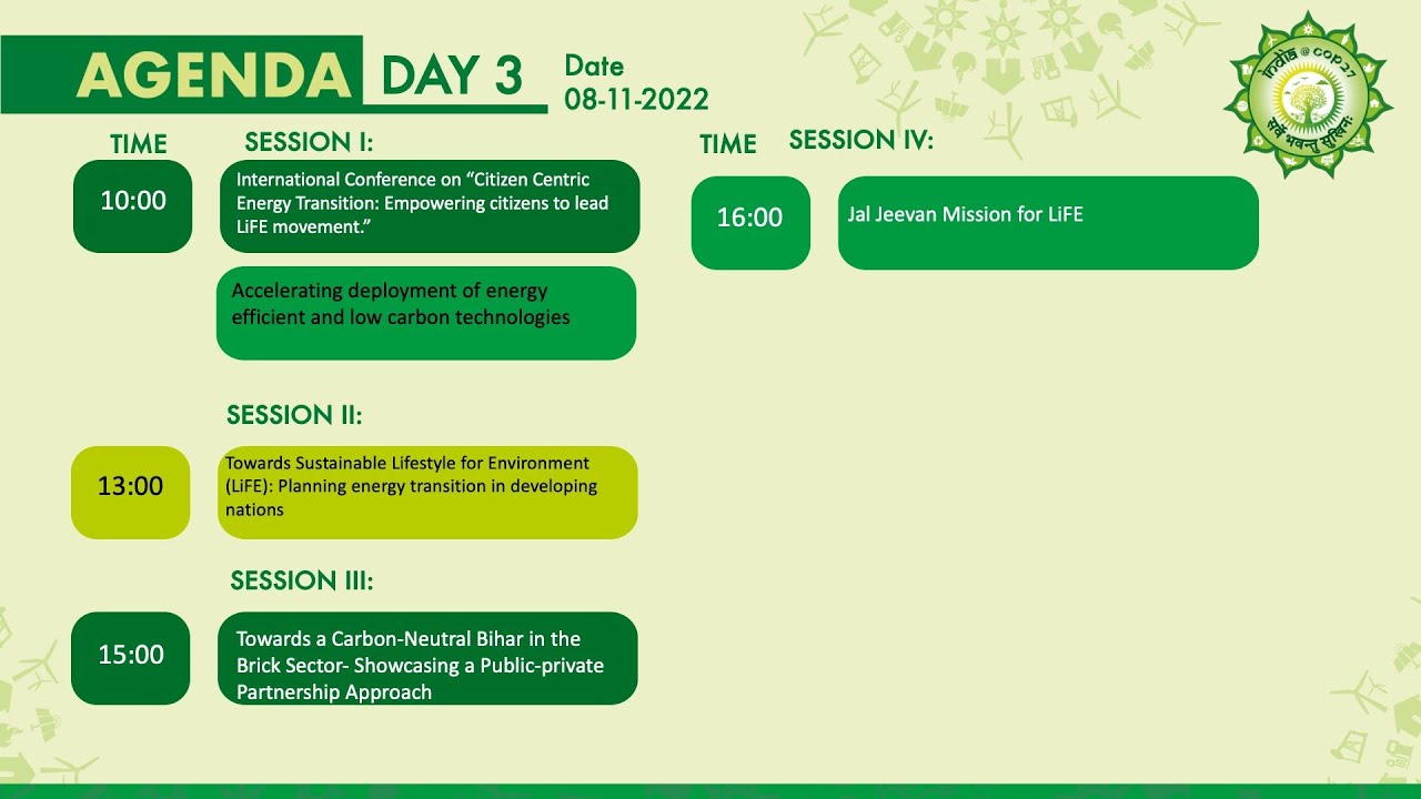 India COP27 - 8TH NOVEMBER SIDE EVENTS