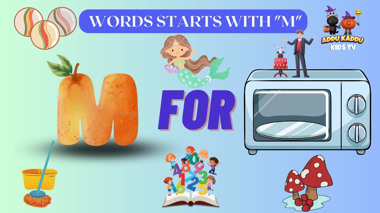 WORDS STARTING WITH m Letter m Letter I Sound Objects Beginning with Letter m