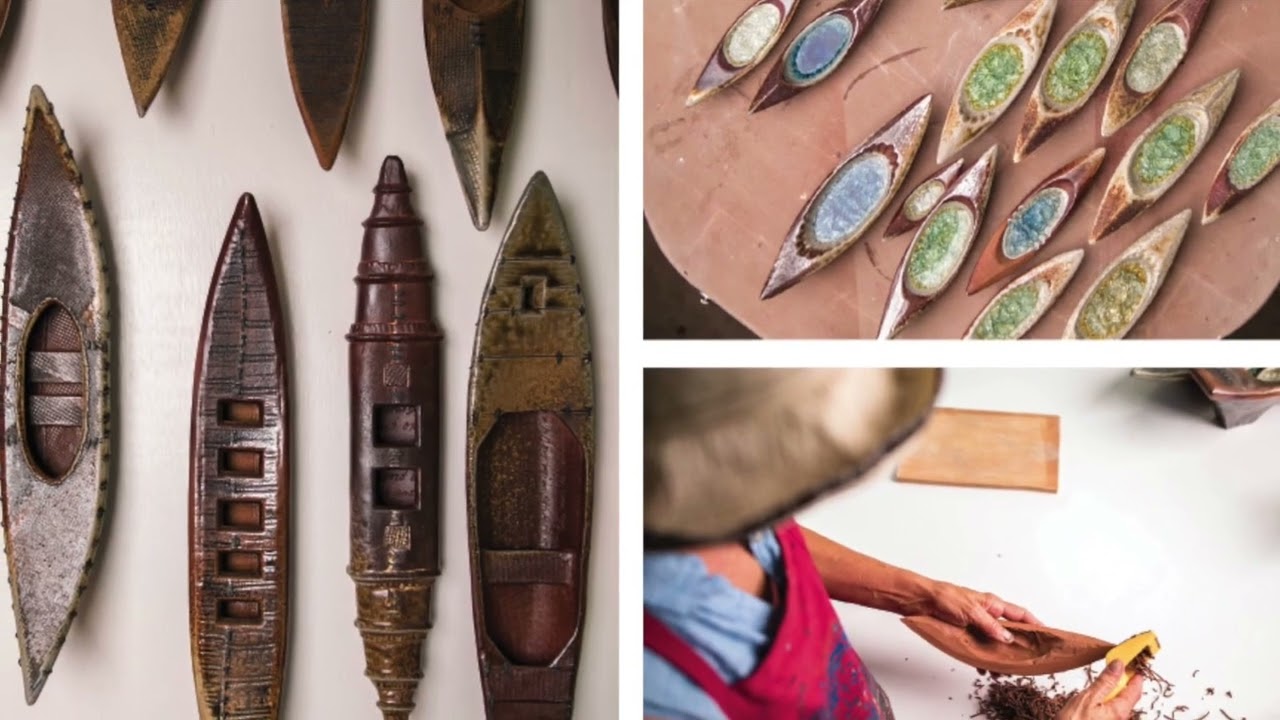 Sculptor Heather Allen Hietala at Oeno Gallery, Prince Edward County, Ontario, Canada