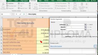 Use the TBILLEQ function to calculate the bond-equivalent yield for a Treasury bill (Excel 2016)