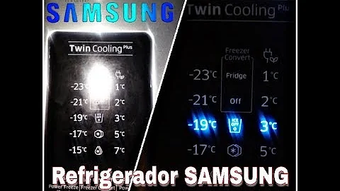 Como controlar a temperatura da geladeira Samsung Digital inverter?