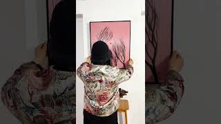 Outdoor Canvas Art Magic 🌿🎨 | Creative Tree Painting in Nature #OutdoorPainting #CanvasArt #painting
