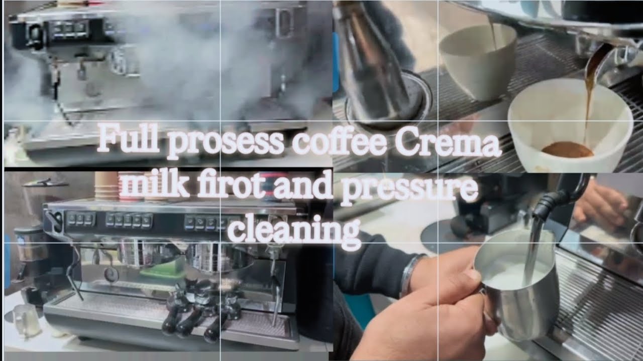 LAVAAZA COFFEE Full prosess coffee Crema and firot milk and  cleaning process 