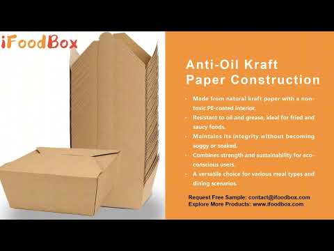 Wholesale Kraft Paper Takeout Boxes 47-Ounce Leak-Proof and Heat-Resistant Containers