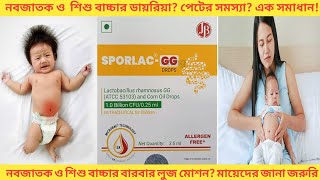 Sporlac Gg Drop সমপরণ তথয নবজতক ও শশ বচচর ডযরয, পট বযথ ও গযসর সমধন
