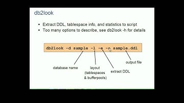 IBM DB2 db2look Extract table, view, and database layout