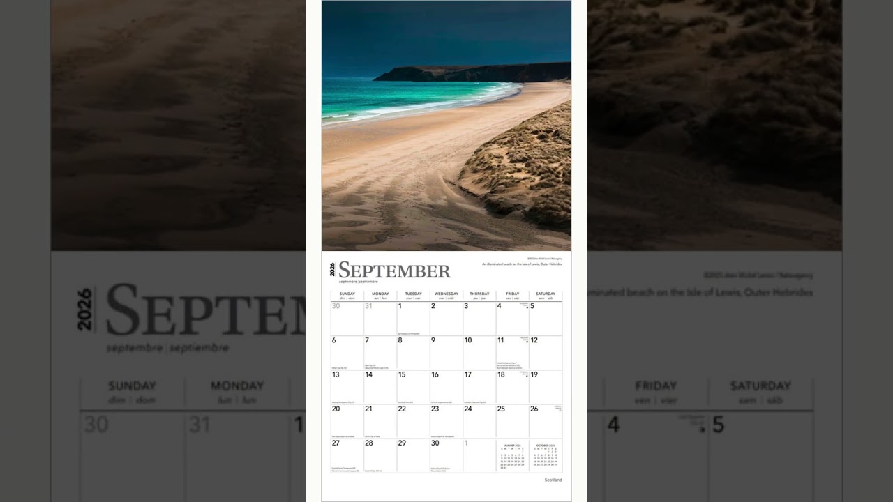 Scotland | 2026 Square Wall Calendar | Plastic-Free