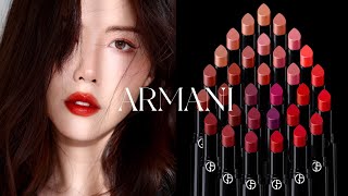 NEW ARMANI LIP POWER LIPSTICK SWATCH &amp; REVIEW | 阿玛尼权利唇膏试色测评~真的会成膜持久不掉色吗？