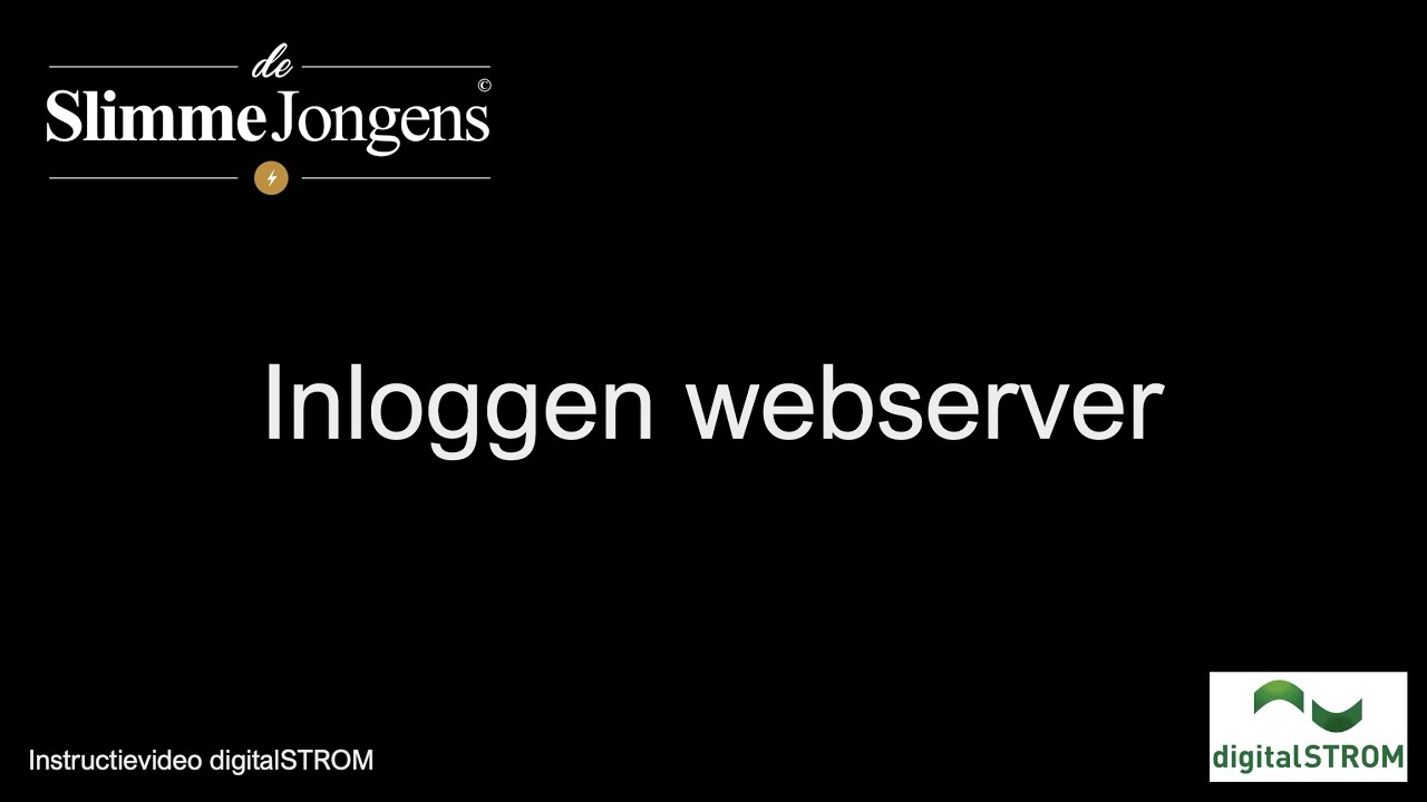 Inloggen webserver digitalSTROM